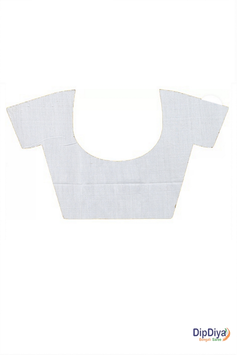 White Cotton Blended Paru Hand Loom Saree (529)